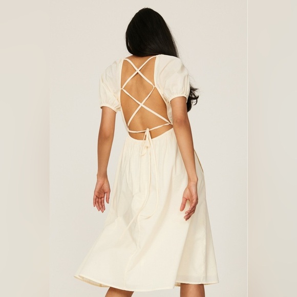 Pamela Love x RTR | Cream Embroidered Midi Dress size M - Picture 2 of 5